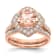 14K Rose Gold Morganite Diamond Halo Engagement Ring 1.91ctw