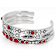 Red Coral Sterling Silver Cuff Bracelet Set Of 3