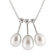 6-8mm Drop White Cultured Freshwater Pearl and CZ Rhodium Over Sterling
Silver Pendant