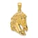 14k Yellow Gold Solid Polished and Textured Open-backed Horse Head Pendant