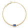 Sterling Statements 14K Yellow Gold Over Sterling Silver Blue CZ Curb
Chain Bracelet