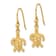 14k Yellow Gold Polished, Textured and Diamond-Cut Turtle Dangle Earrings