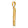 14k Yellow Gold 3D Textured Snow Skis Pendant