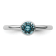 Sterling Silver Stackable Expressions High 5mm Blue Crystal Ring