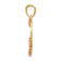 14K Tri-color Gold Textured and Diamond-Cut Grandma in Heart Pendant