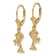 14k Yellow Gold Textured Palm Tree Earrings