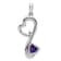 Rhodium Over 14k White Gold Amethyst and Diamond Heart Pendant