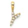 14K Yellow Gold Lab Grown Diamond Letter Y Initial Pendant