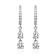 Two-Stone CZ Dangle Huggie Earrings In White Rhodium Over Brass