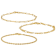 Rope, Paperclip And Figaro Link Bracelet Set In 18K Gold Over Bronze