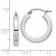 14k White Gold 20mm x 3mm Square Tube Hoop Earrings