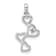 Rhodium Over 14k White Gold Diamond Four Hearts Pendant