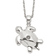 Rhodium Over Sterling Silver Turtle Ash Holder 18 Inch Necklace