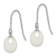 Rhodium Over Sterling Silver  Polished Diamond-cut 6-7mm Freshwater
Cultured Pearl Dangle Earrings