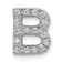 Rhodium Over 14K White Gold Diamond Letter B Initial Charm