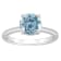 8mm Round Sky Blue Topaz With Diamond Accents Rhodium Over Sterling
Silver Hidden Halo Ring