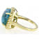 Turquoise Solitaire Ring With Filigree Halo In 18K Gold Over Sterling
Silver 12mm