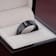 INFINITY Black Tungsten Ring with Beveled Edges 8mm
