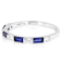 Sapphire Color CZ And White CZ Band Ring In Sterling Silver