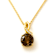 Round Natural Black Onyx 14K Yellow Gold Over Sterling Silver Pendant
with Chain