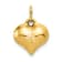 14k Yellow Gold 3D Polished and Diamond-Cut Puffed Heart pendant