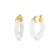 14K Yellow Gold Over Sterling Silver Pear Gem Acrylic Hoops in Clear