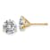 14K Yellow Gold 3ct. 7.5mm Round J-K Color Moissanite Earrings