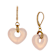 Gold Tone Glass Heart Drop Leverback Earrings