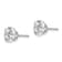 Rhodium Over 14K White Gold 6.5mm Cubic Zirconia Post Earrings