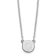 Rhodium Over Sterling Silver Tiny Circle Block Letter G Initial Necklace