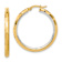 14k Two-tone 1 5/16" Polished and Diamond-Cut Hoop Earrings