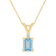 7x5mm Emerald Cut Aquamarine with Diamond Accent 14k Yellow Gold Pendant
With Chain