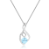 Round Blue Topaz and White Sapphire Sterling Silver Pendant With Chain