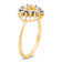0.35ctw Sapphire and Diamond Heart Shaped Ring in 14k Yellow Gold