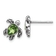 Rhodium Over Sterling Silver Antiqued Crystal August Birthstone Turtle Earrings