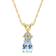 7x5mm Pear Shape Aquamarine with Diamond Accents 14k Yellow Gold Pendant
With Chain