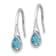 Rhodium Over Sterling Silver Polished Crystal Tear Drop Wire Earrings