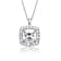 Square CZ Solitaire Pendant In Sterling Silver