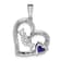 Rhodium Over 14k White Gold Sapphire and Diamond MOM Heart Pendant