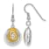 Rhodium Over Sterling Silver MLB LogoArt San Diego Padres Enamel Earrings