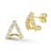 Rachel Zoe CZ Pave J-Hoop Stud Earrings in 14K Gold Over Sterling Silver
