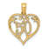 14k Yellow Gold Textured 50 in Heart Cut-out Pendant