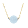Aquamarine Solitaire Bead Necklace In 18K Gold Over Sterling Silver