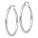 Rhodium Over 14k White Gold Polished 1 3/8" Tube Hoop Earrings