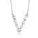 Initial V Mixed Cut CZ Pendant Necklace In Sterling Silver 18 Inch