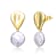 Coin Shape Freshwater Pearl Double Drop Earrings In 14K Gold Over
Sterling Silver