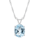 10x8mm Oval Sky Blue Topaz Rhodium Over Sterling Silver Pendant With Chain