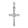 Rhodium Over 14k White Gold Polished Center Flower Cross Pendant