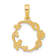 14K Yellow Gold Polished Floral with Bird Circle Pendant