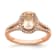 14K Rose Gold Morganite Diamond Halo Engagement Ring 1.25ctw